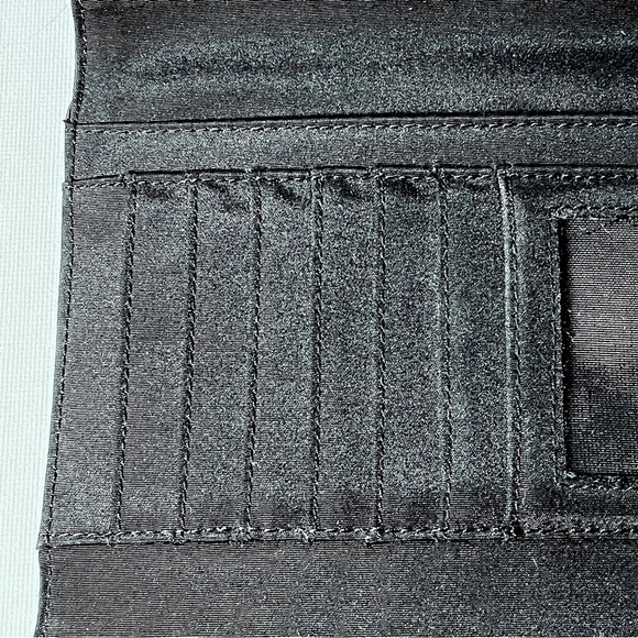 Wilson's Pelle Studio Womens Soft Black Leather Wallet Trifold 7.25" x 3.25" - Picture 8 of 11